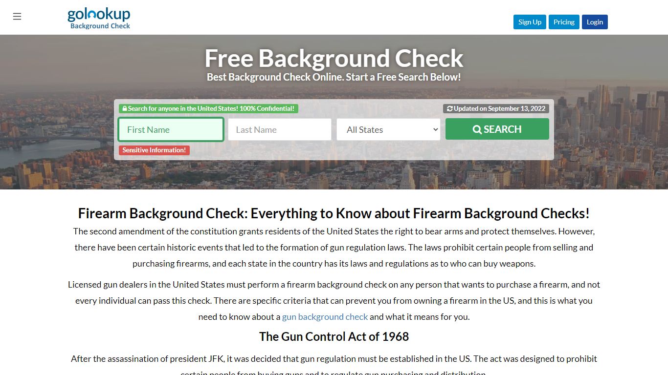 Firearm Background Check, Firearm License - GoLookUp